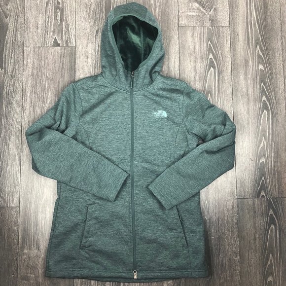 Faux Fur Lined Green Full Zip Hoodie 